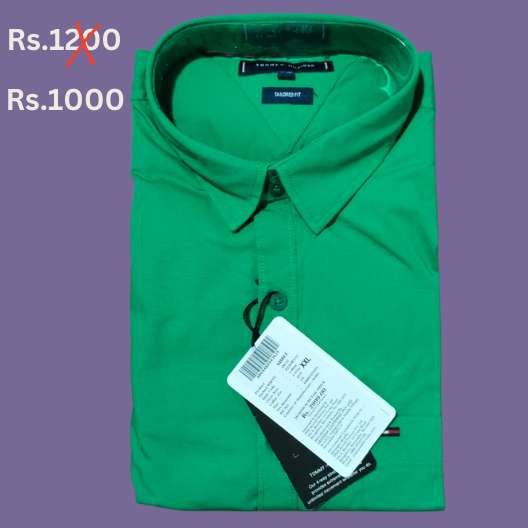 Green Men Casual Shirt Egyptian Cotton
